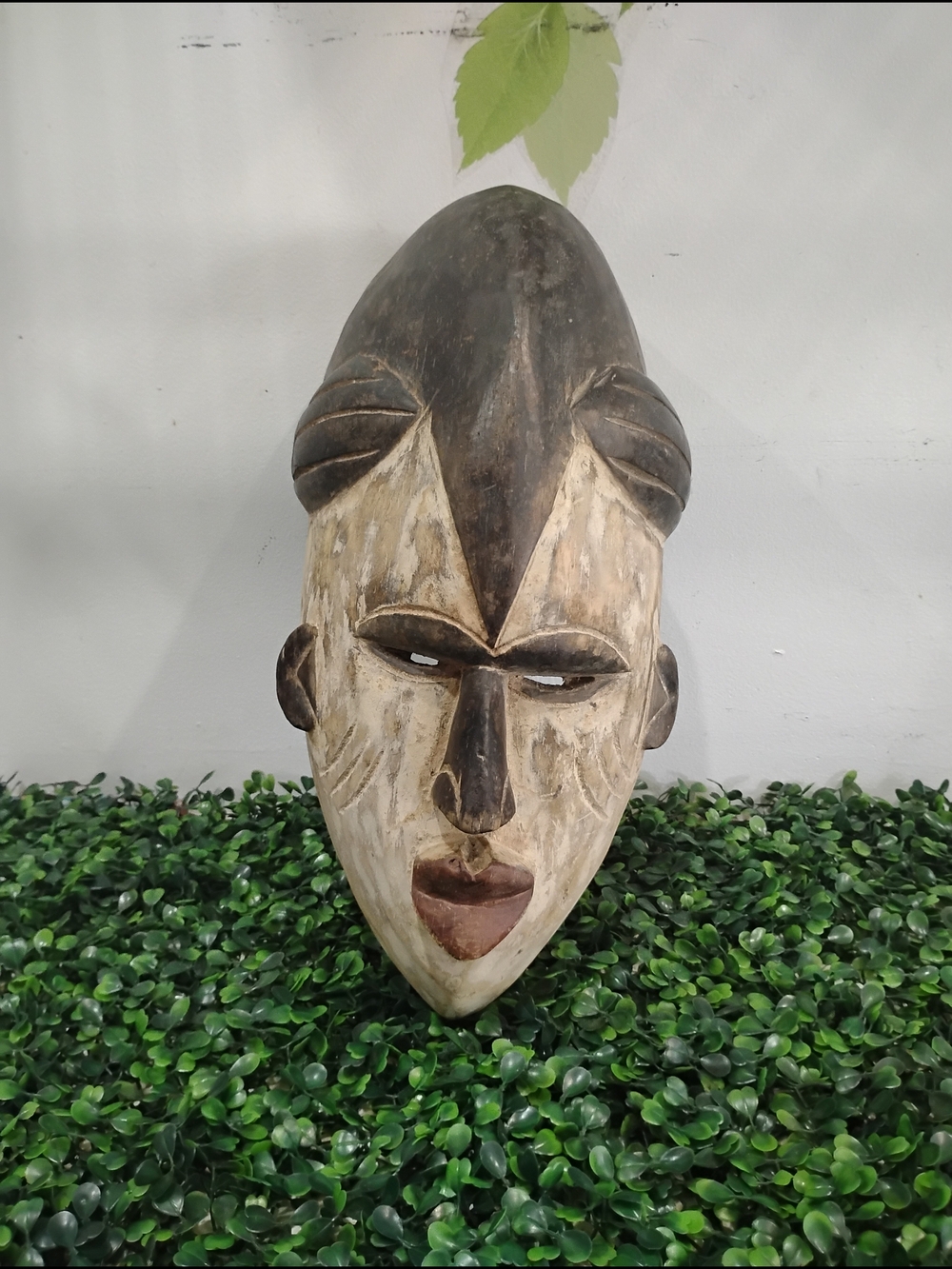 Artisan Tribal Wall Mask in Brown and Cream